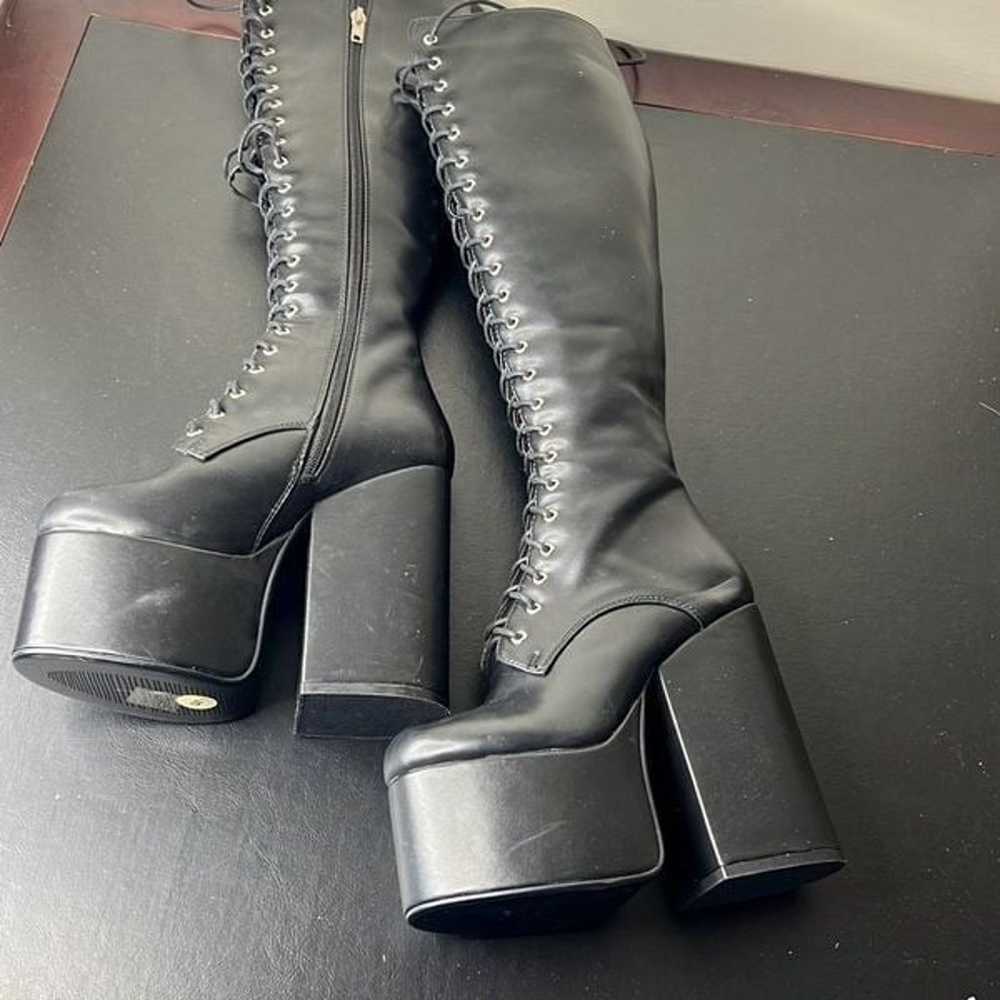 Dolls Kill Lamoda Sneaky Link Platform Boots Blac… - image 4