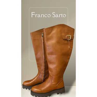 Franco Sarto Balin Tan Leather Knee High Lug Sole 