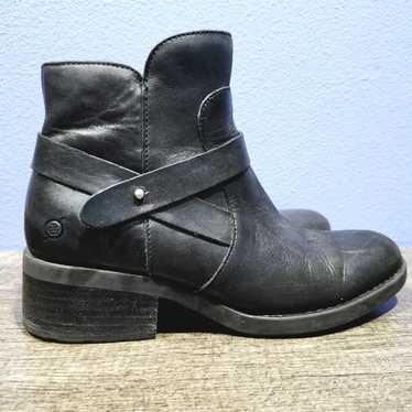 Born Tori Leather Bootie Womens Black Boots Size 1