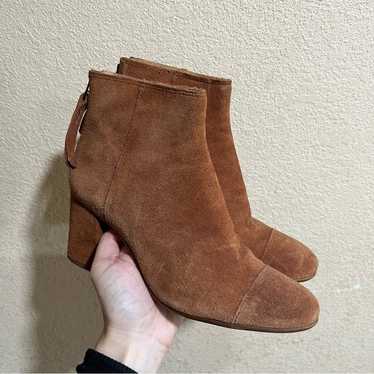 Madewell brown suede ankle heeled boots