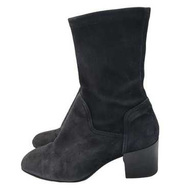 Aquatalia Black Suede Boots Italian Square Toe Blo