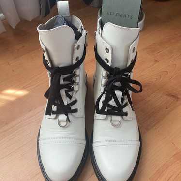 All Saints Lira White Lug Combat Boots 38 - image 1