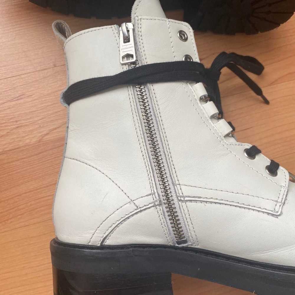 All Saints Lira White Lug Combat Boots 38 - image 7