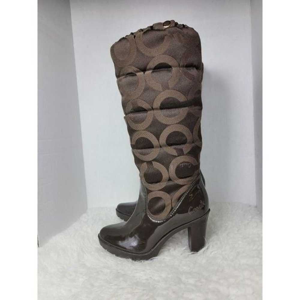 Coach Loryn Heel Womens Boots Size 6.5 Brown Quil… - image 3