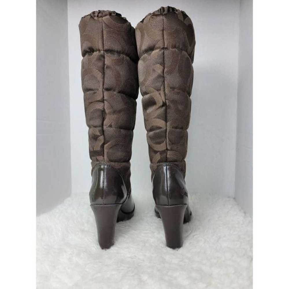 Coach Loryn Heel Womens Boots Size 6.5 Brown Quil… - image 5