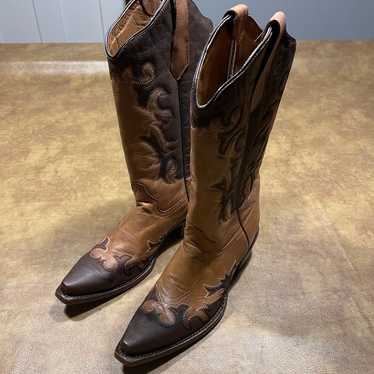 Real leather cowboy boots