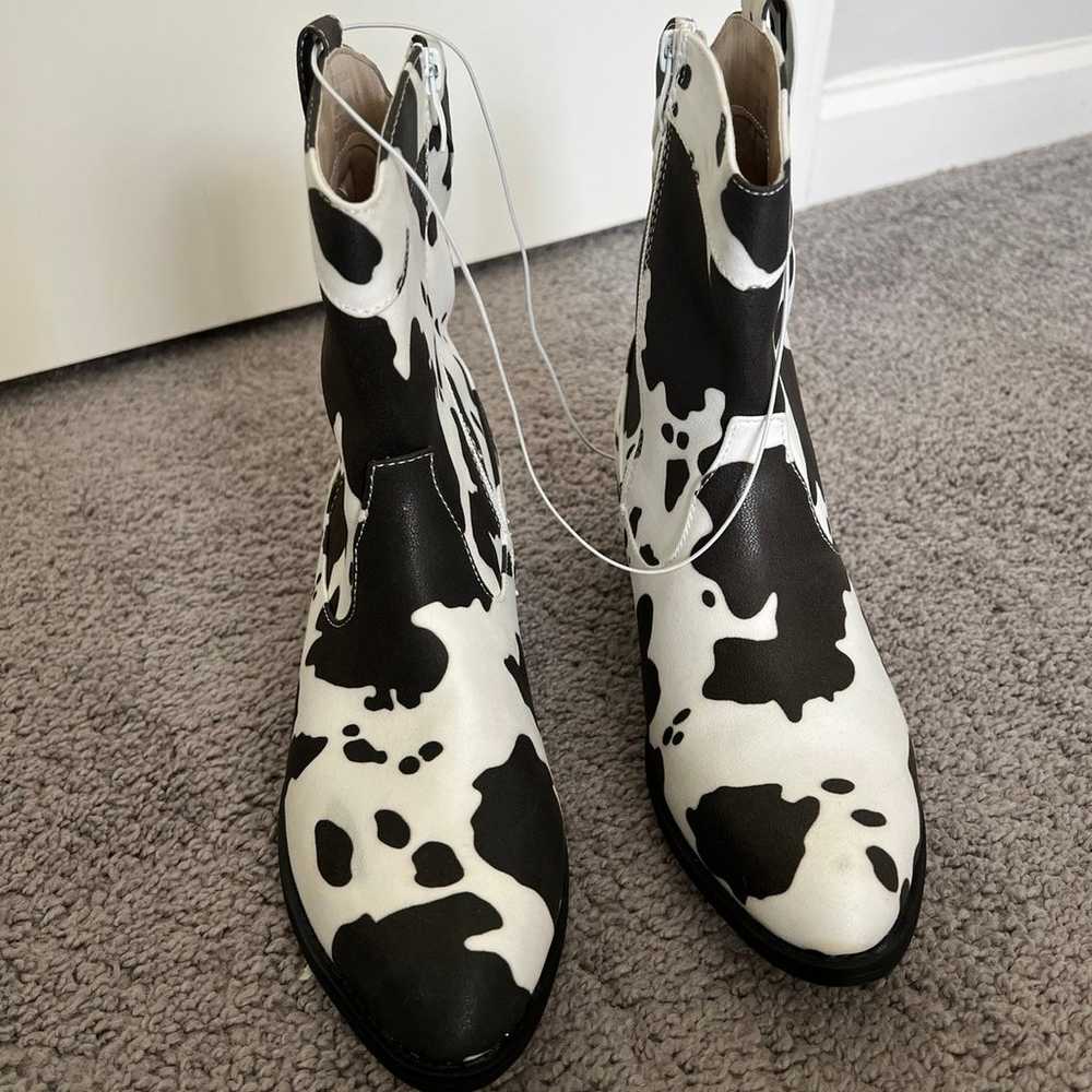 PEPPEP Western Cowgirl Cowprint Ankle Boots Womens - image 2