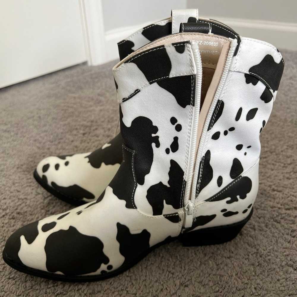 PEPPEP Western Cowgirl Cowprint Ankle Boots Womens - image 7