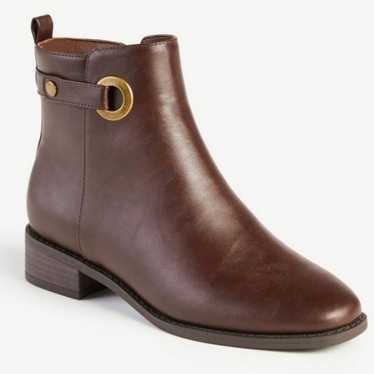 Ann Taylor Brown Faux Leather Chelsea Ankle Boots 