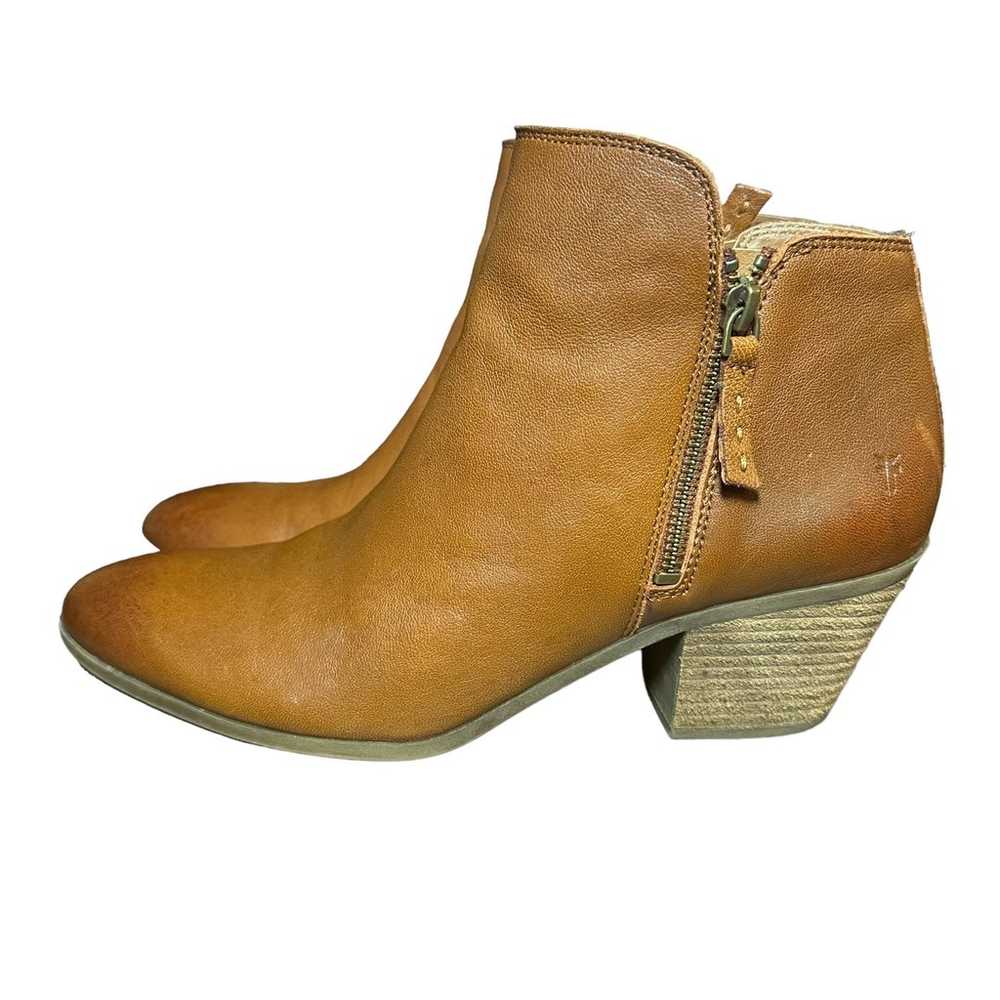 Frye brown cognac Judith leather booties zip ankl… - image 12