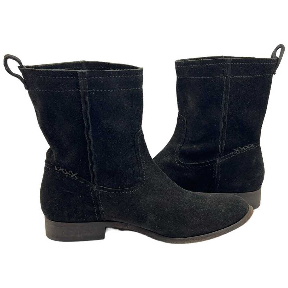 Frye Cara Black Suede Slouch Ankle Booties Women’… - image 2