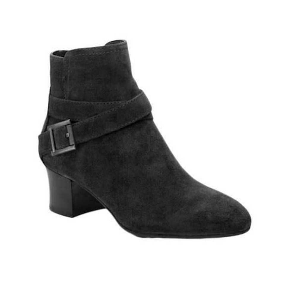 AQUATALIA Farin Black Suede Ankle Boots Size 9.5 - image 1