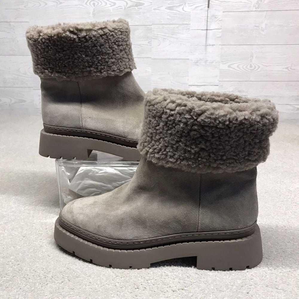 Marc Fisher Size 9.5 Milvina Gray Suede Faux Fur … - image 4