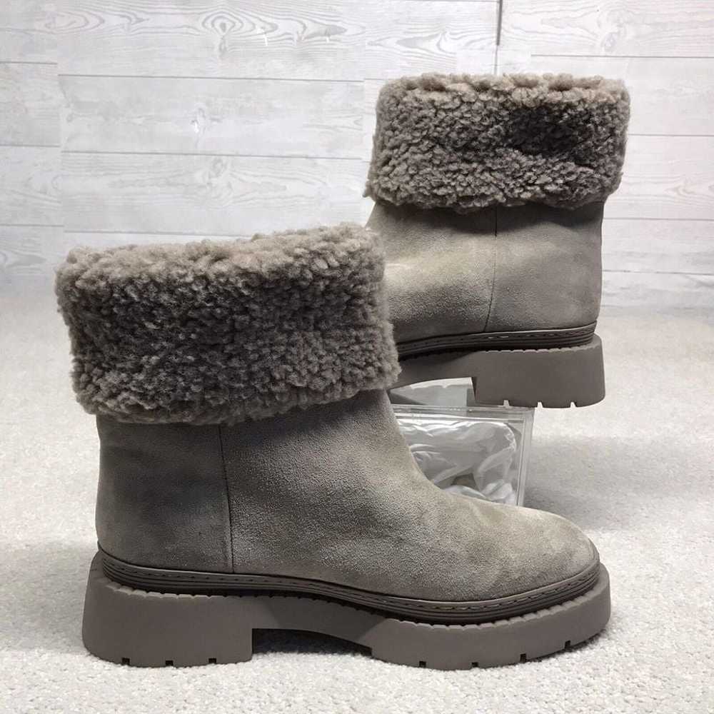 Marc Fisher Size 9.5 Milvina Gray Suede Faux Fur … - image 5