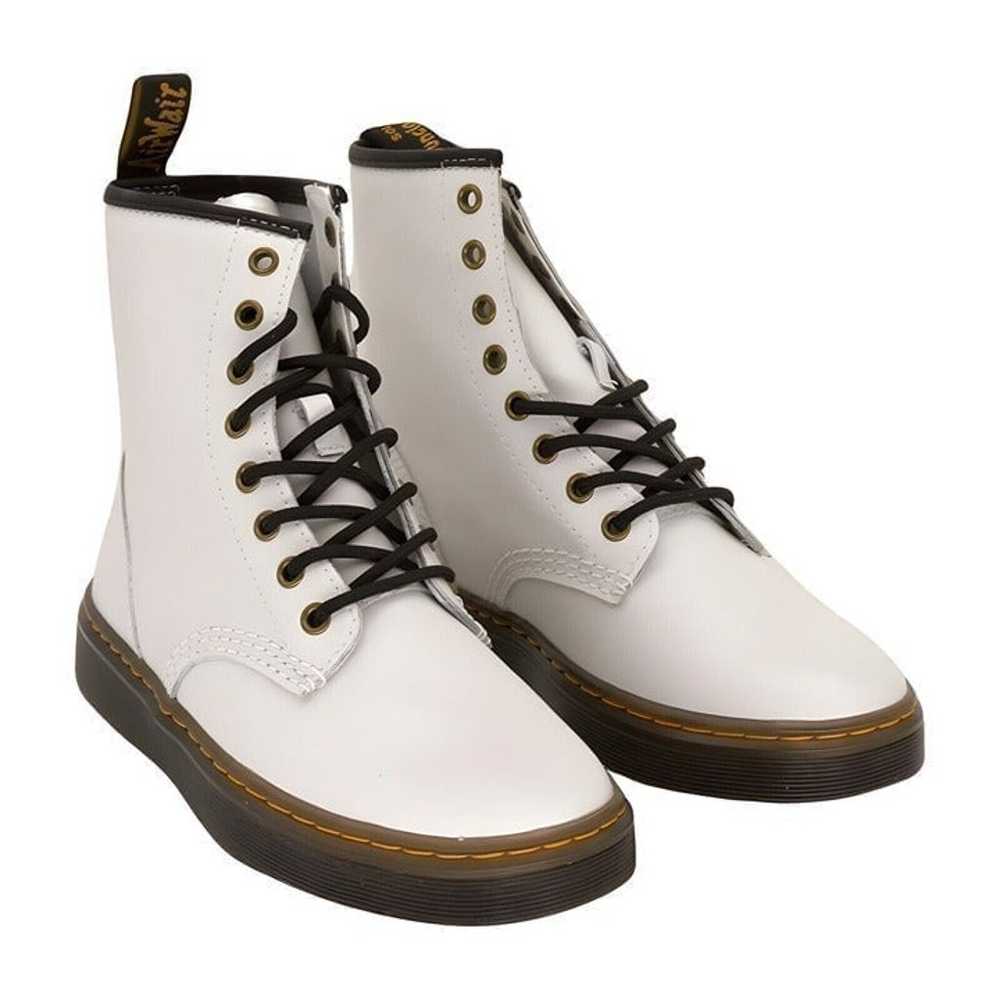 Dr. Martens White Zavala Leather Boot Womens Shoe… - image 1