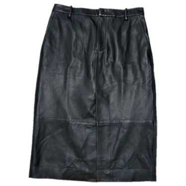 Vince Leather mid-length skirt