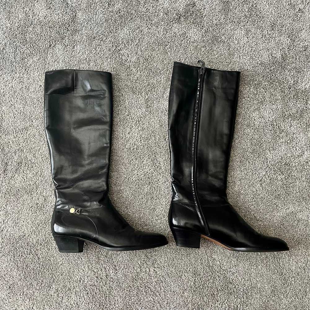 Vintage Salvatore Ferragamo Leather Knee High Rid… - image 3