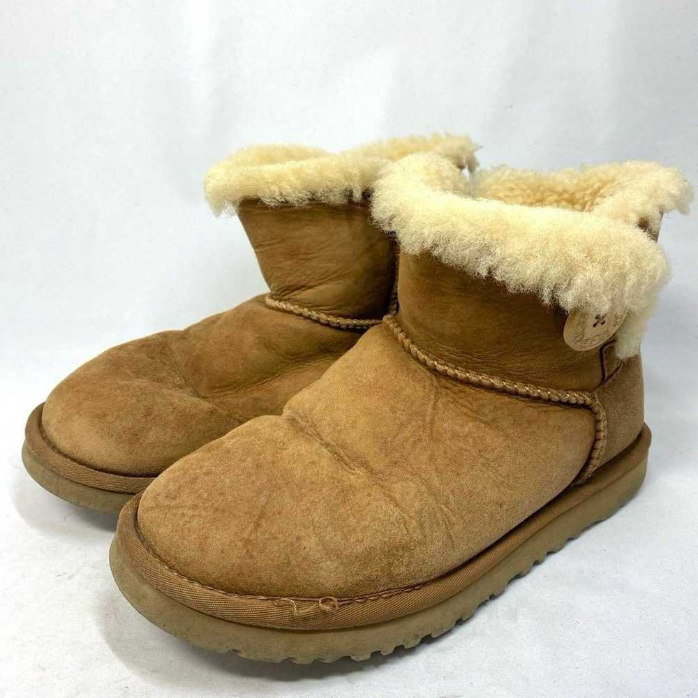 24 cm Beige Mouton Boots Short Buttoned - image 1