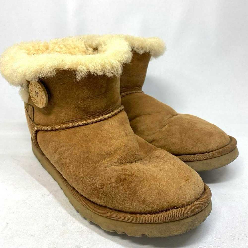 24 cm Beige Mouton Boots Short Buttoned - image 3