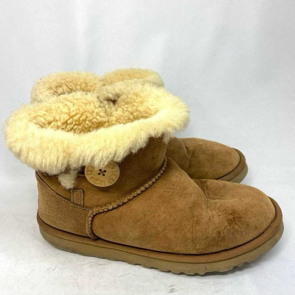 24 cm Beige Mouton Boots Short Buttoned - image 4