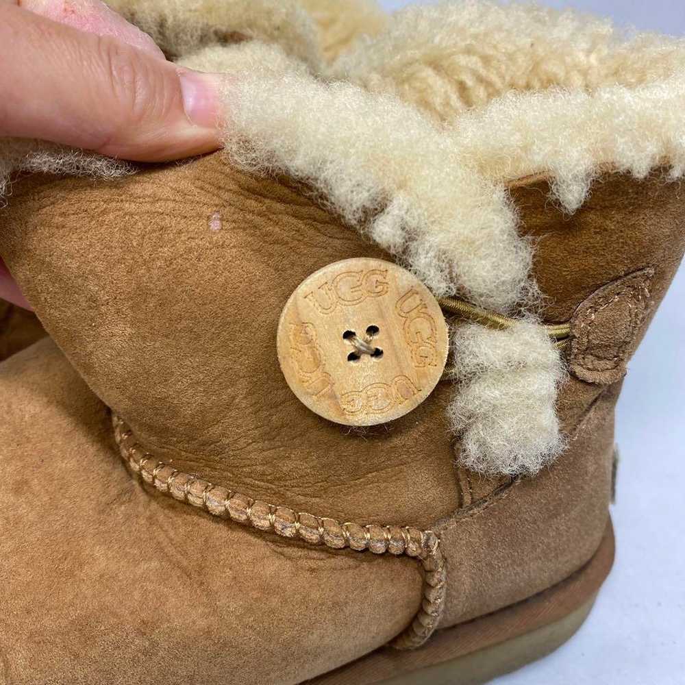 24 cm Beige Mouton Boots Short Buttoned - image 9