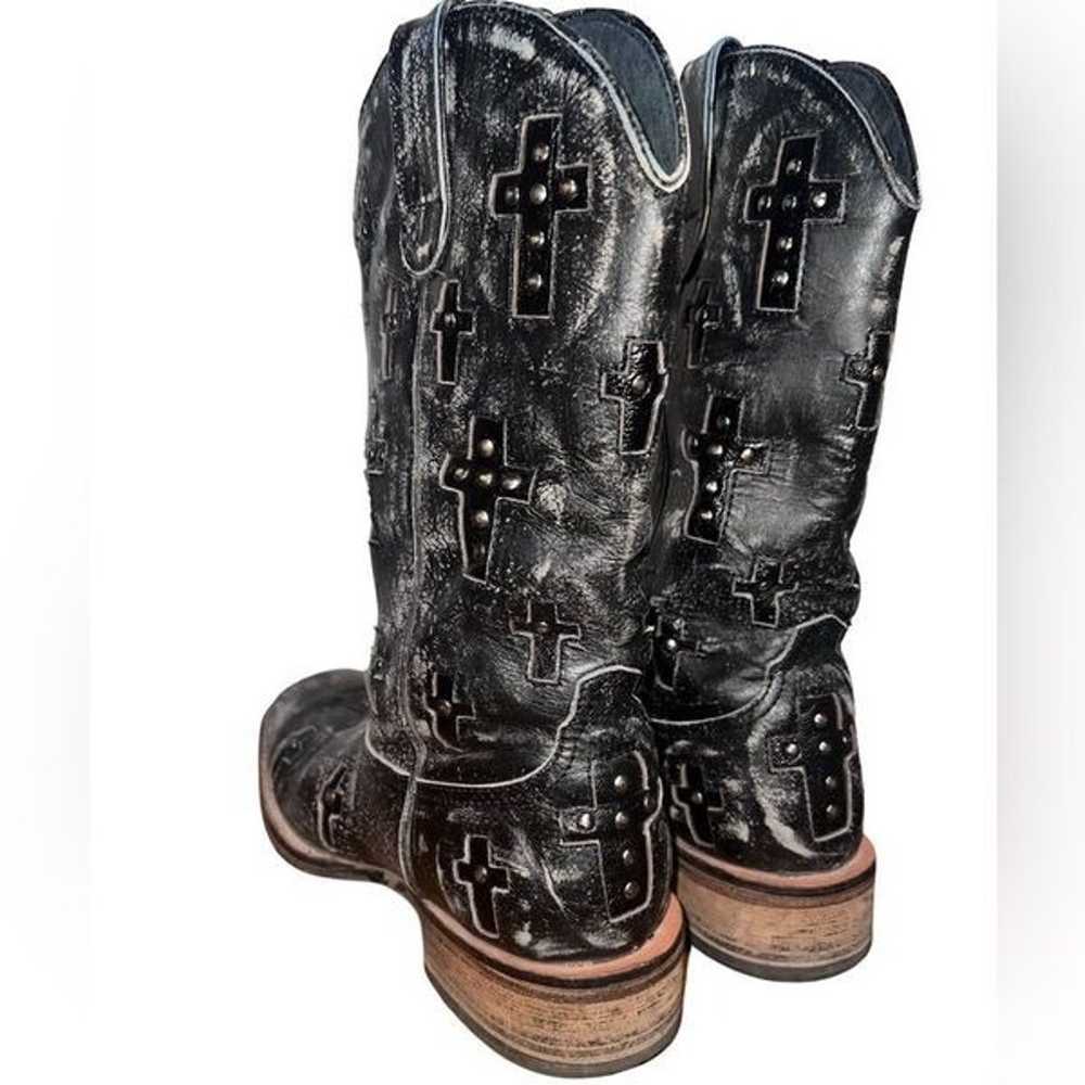 Roper Women’s Western Black Leather Cross Mid Cal… - image 4