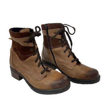 Dromedaris Brown Leather Combat Boots Women's Siz… - image 1