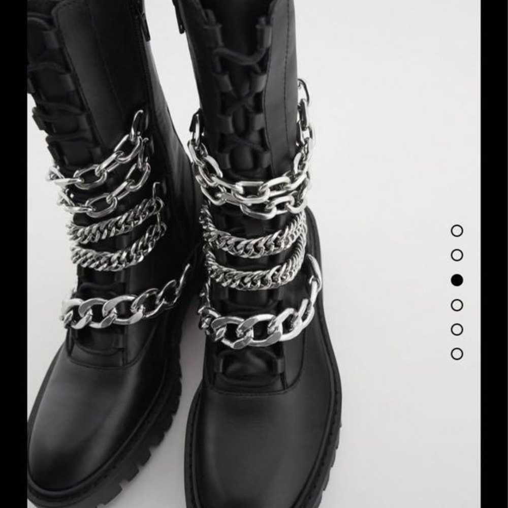 Zara Chain Genuine Leather Boots. - image 2