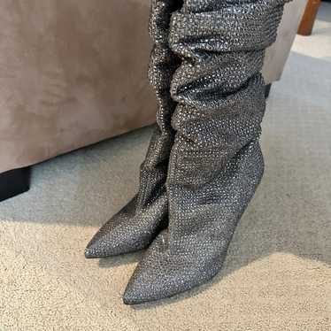 Jessica Simpson Shiny Sparkle Silver Boots