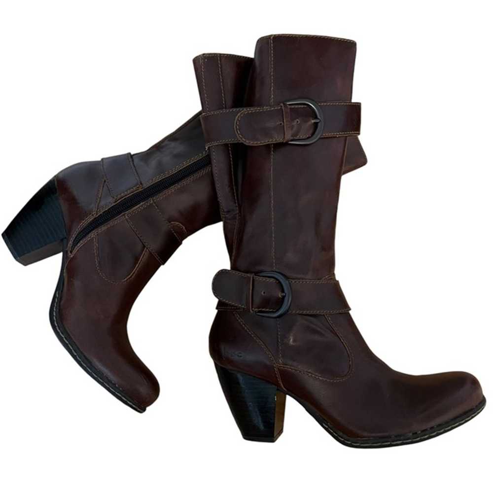 Born BOLO Womens Brown Leather Heeled Mid Calf Bo… - image 10