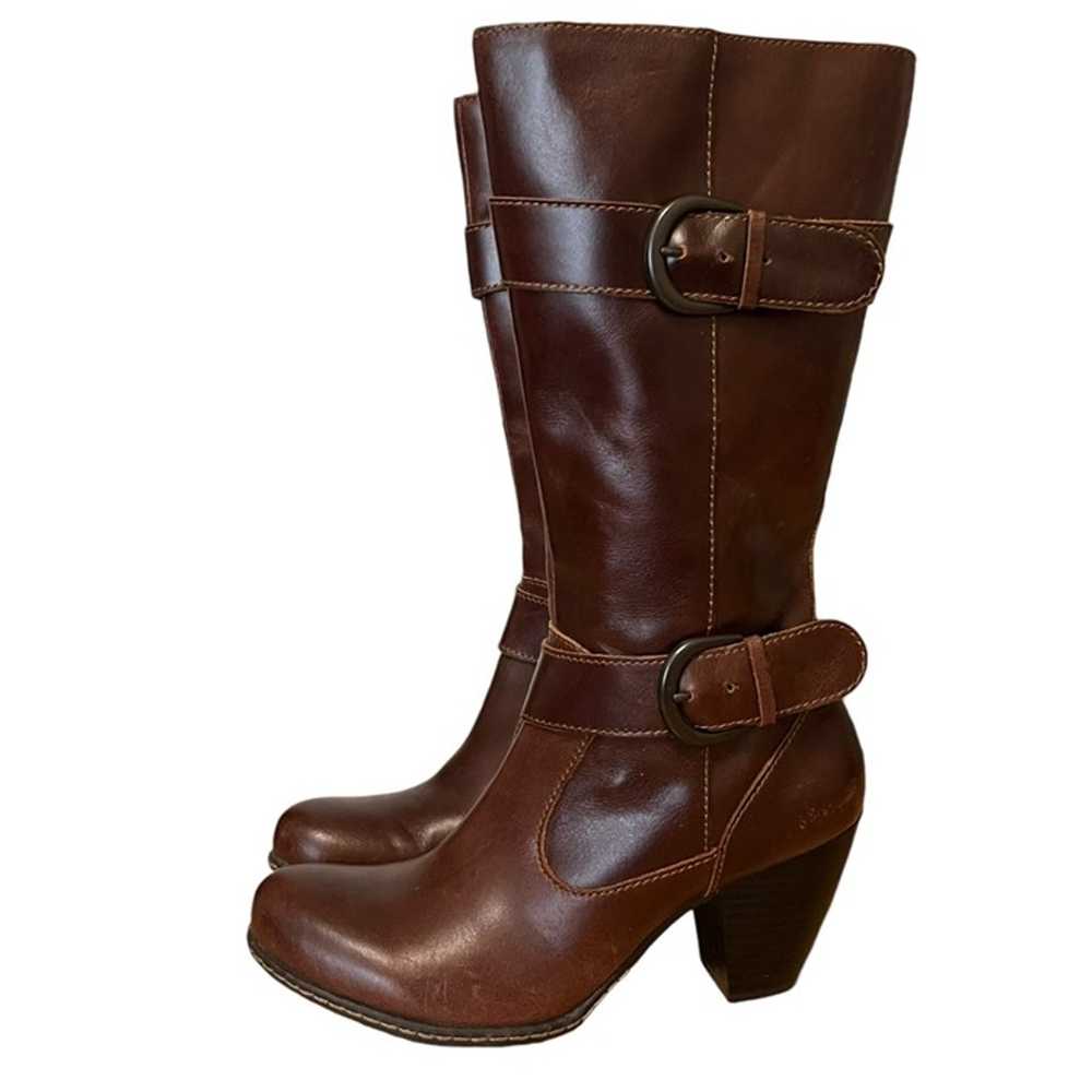 Born BOLO Womens Brown Leather Heeled Mid Calf Bo… - image 3