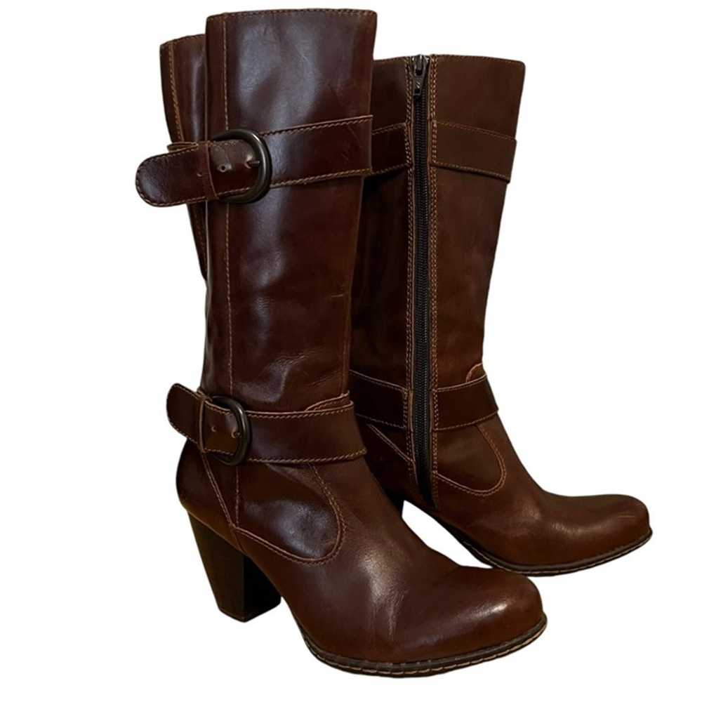 Born BOLO Womens Brown Leather Heeled Mid Calf Bo… - image 4