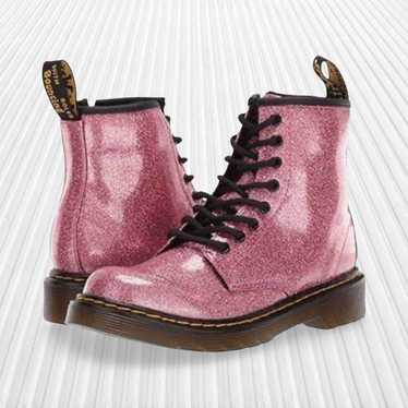 Dr Martens Pink Patent Leather Boots Pink Sparkle 