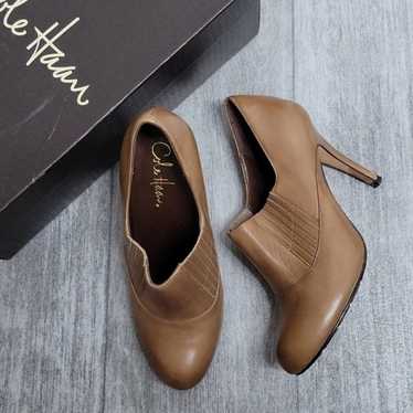 Cole Haan Taupe Air Talia Leather Heeled Bootie Wo