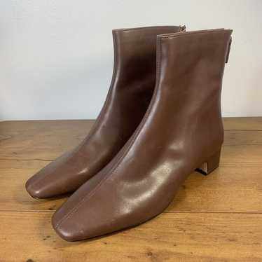 J. Crew Roxie Back-Zip Ankle Boots Brown Chocolate