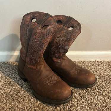 Justin Cowboy Boots Size 10 Western Boots Brown Le