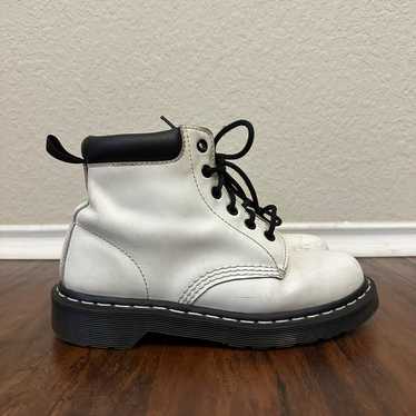 DR. MARTENS 939 White Smooth Leather High Top Boot