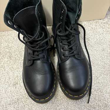 Dr. Marten black leather combat boots