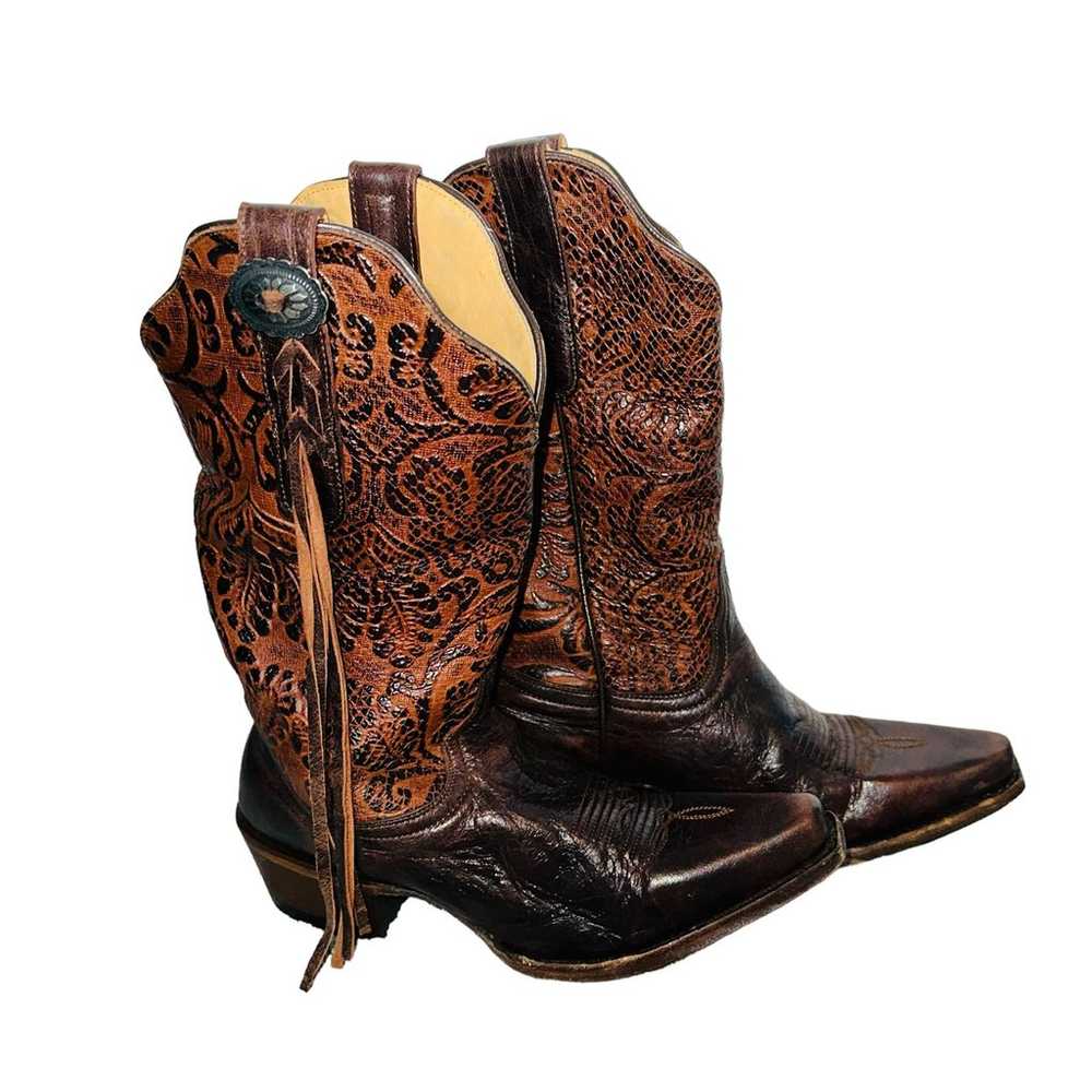 Shyanne Western Boots Cheyenne BrownSz 7.5 M Leat… - image 2