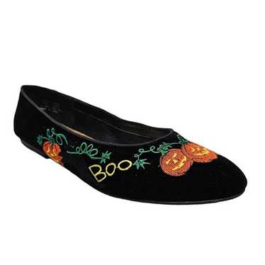 Vintage Mootsies Tootsies Black Velvet Flats Hall… - image 1