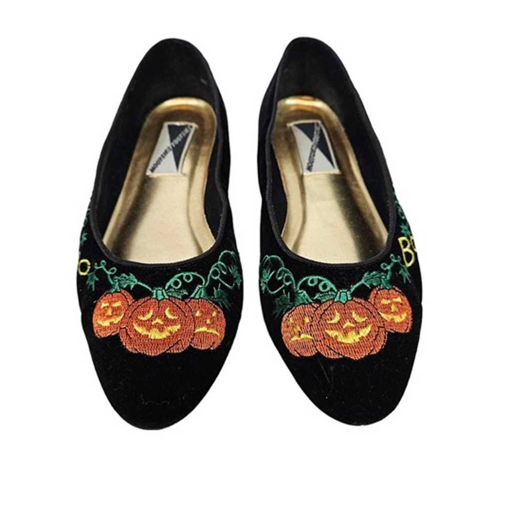 Vintage Mootsies Tootsies Black Velvet Flats Hall… - image 2