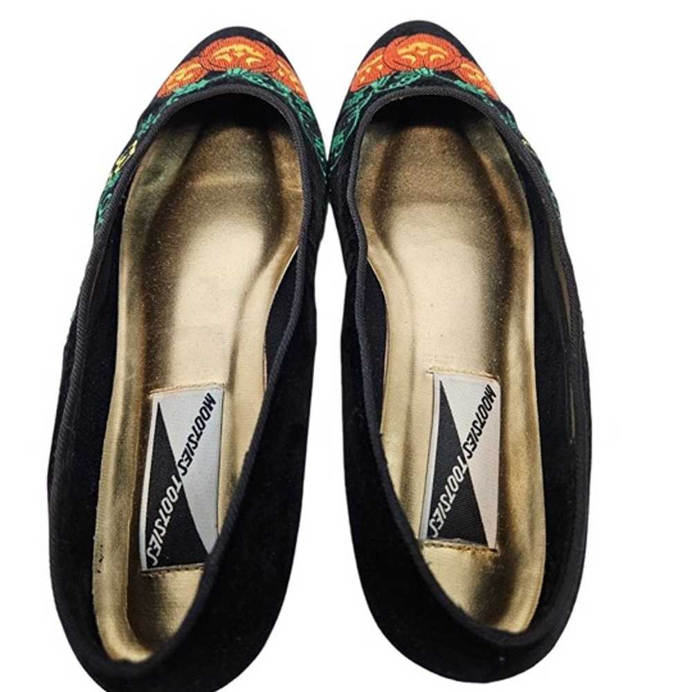 Vintage Mootsies Tootsies Black Velvet Flats Hall… - image 5