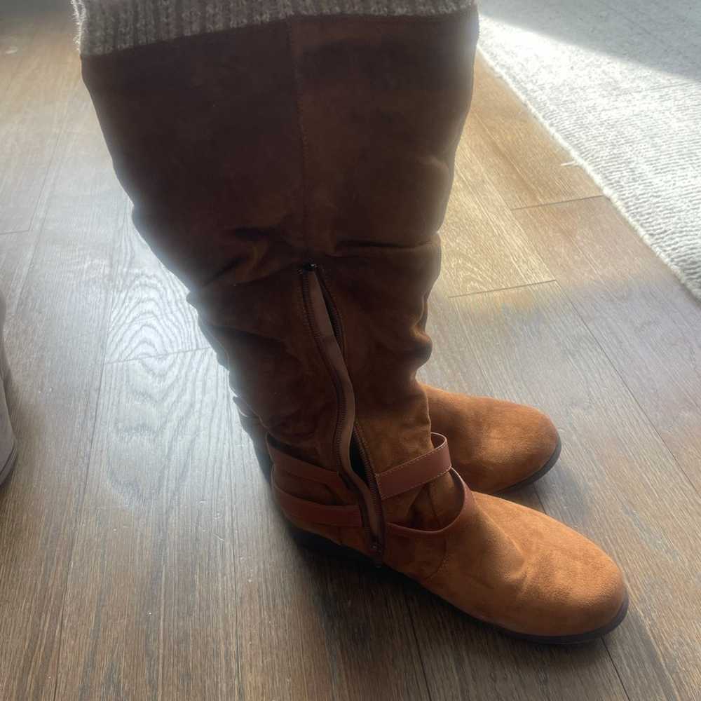 Brown Suede Boots with Sock Lining - image 3