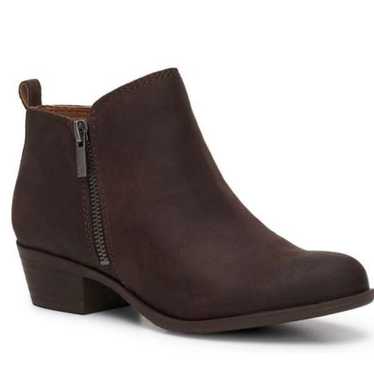 New Lucky Brand Basel Angle Bootie Dark Brown sue… - image 1