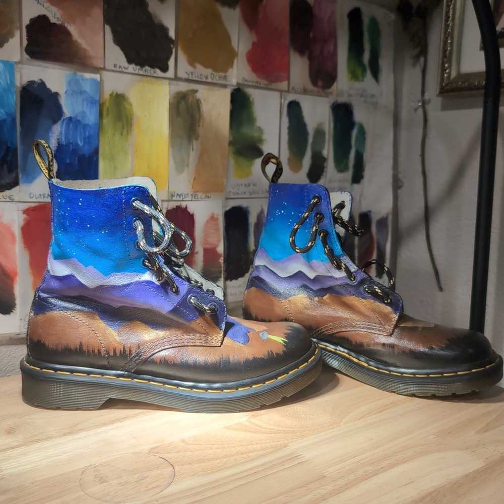 Dr martens custom hand painted boots size 8 - image 2