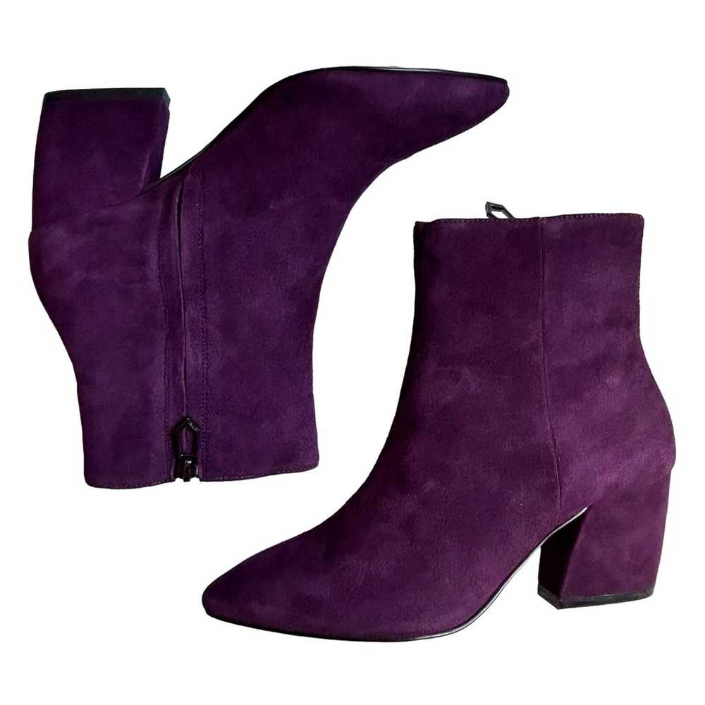 Botkier Women's Sasha Purple Suede Mid Heel Booti… - image 1