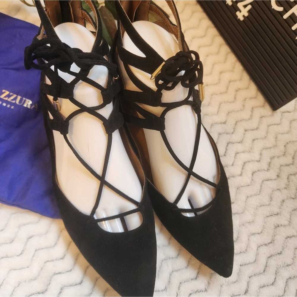 AQUAZZURA BELGRAVIA FLATS BLACK SUEDE 38.5 (SIZE … - image 9