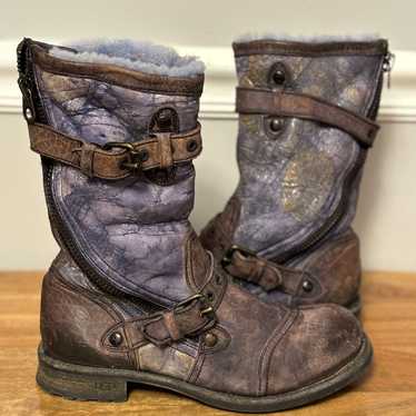 RARE UGG “Adela Ink” leather Moto boots