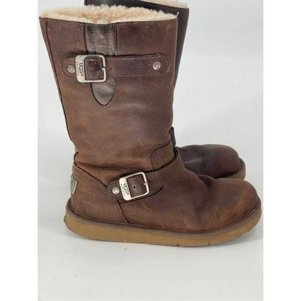 UGG Kensington Biker Boot Women Size 6 Brown Leat… - image 1