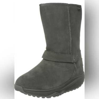 Skechers NEW Women Grey Shape Ups Boots Faux Fur … - image 1